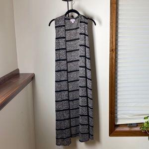 LuLaRoe Joy, Size M. Knit long duster vest. NWOT. Flawless.